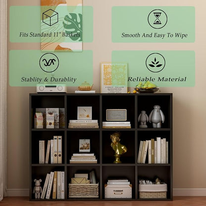 12-Cube Storage Shelf Bookcase - Image 4