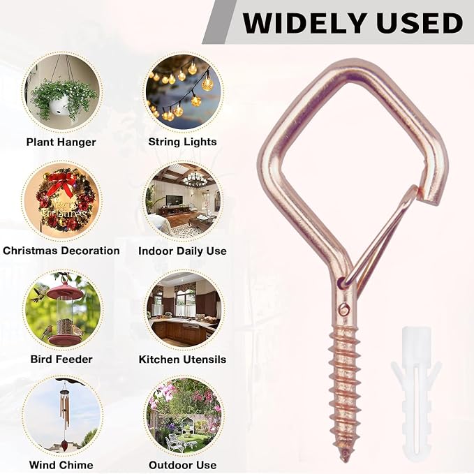 100 PCS Rose Gold Eye Screw Hooks - Image 3