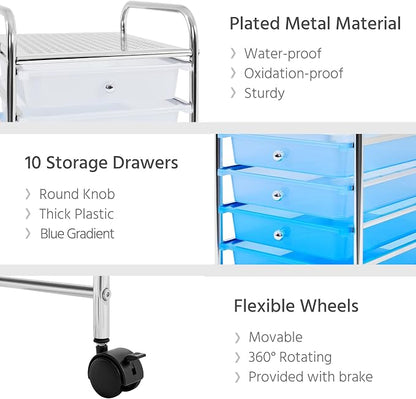 Yaheetech Rolling Cart Organizer Plastic Trolley - Image 4