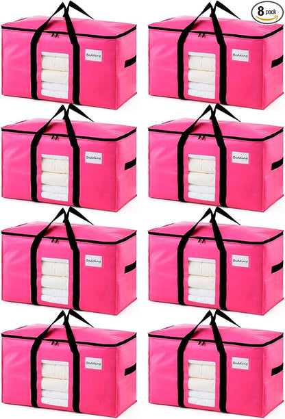 TAILI 8 Pack Pink Extra Large Moving Bags, Heavy Duty Totes by TAILI