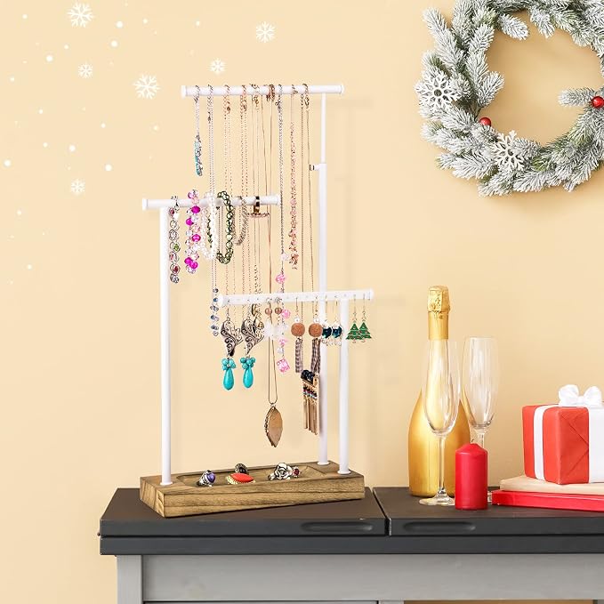 SRIWATANA Jewelry Organizer Display Extra Tall Necklace Holder 3 Tier Jewelry - Image 2