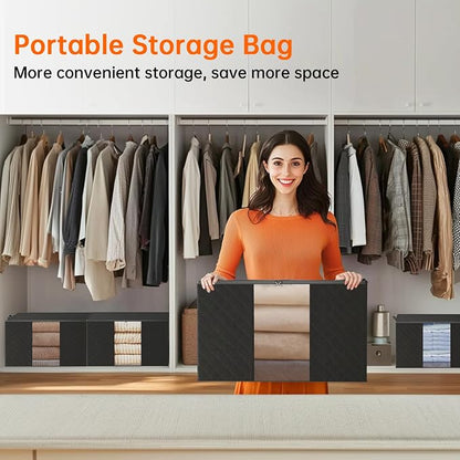6 Pack Clothes Storage Bags - 90L Blanket Organizers and Storage - Image 6