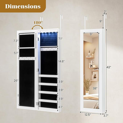 Giantex Wall or Door Mounted Jewelry Cabinet - Image 7