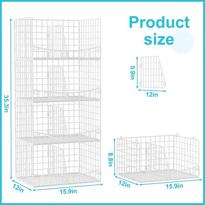 4-Tier Stackable Closet Organizers and Storage Basket - Image 5