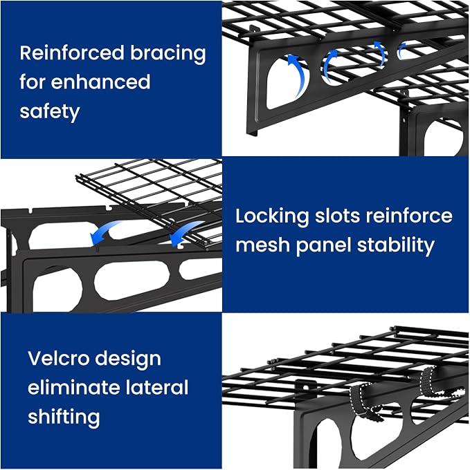 FLEXIMOUNTS 2x4ft Garage Shelving Wall-Mounted, Holds Up to 200 lbs, Garage - Image 5