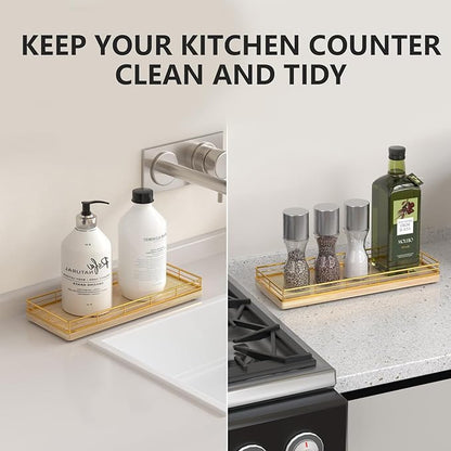 Bathroom Tray for Counter Top Organizer – Oak Wood Vanity Tray - Image 4