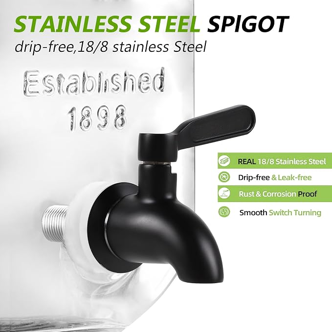 1 Gallon Drink Dispenser with Spigot 18/8 Stainless Steel – Airtight & - Image 6