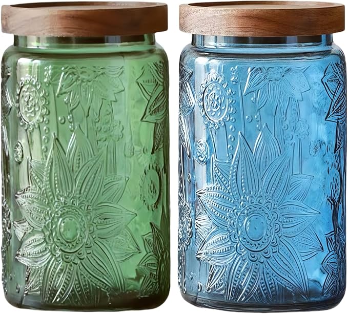 ANSQU Vintage Glass Storage Jar - 34 oz Mason Jar by ANSQU