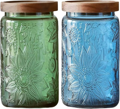 ANSQU Vintage Glass Storage Jar - 34 oz Mason Jar by ANSQU