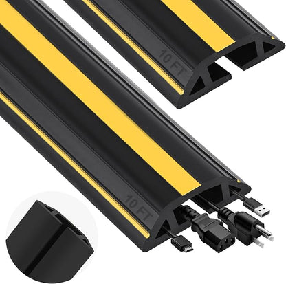 MYFAMIREA 20FT Floor Cord Cover Heavy Duty Cable Cover Protector 3 Channels by MYFAMIREA