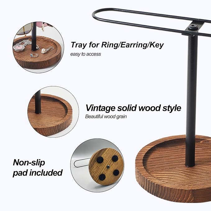 Sunglass Organizer, Wood Eyeglass Holder Rack, Metal Sunglasses Organizer - Image 4