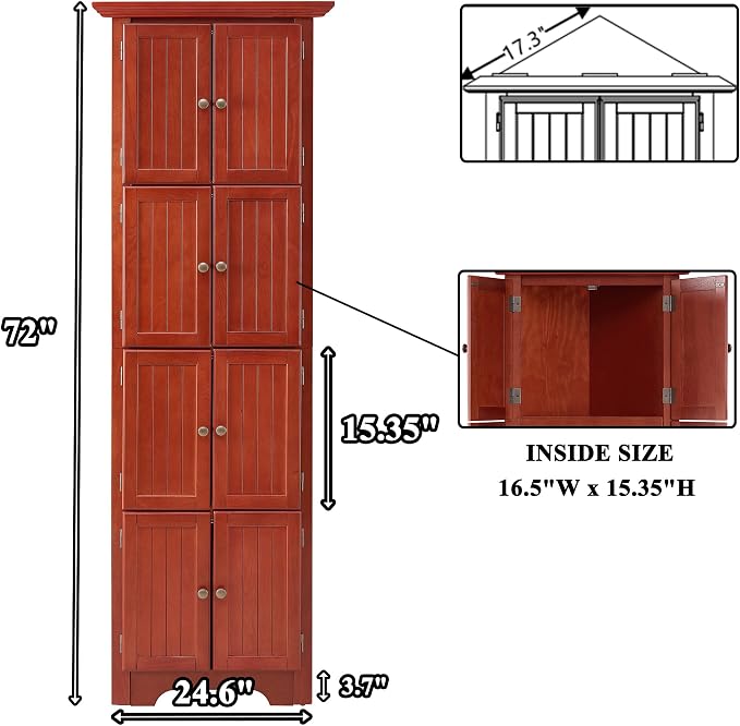 72" H Farmhouse Corner Storage Cabinet - Image 2