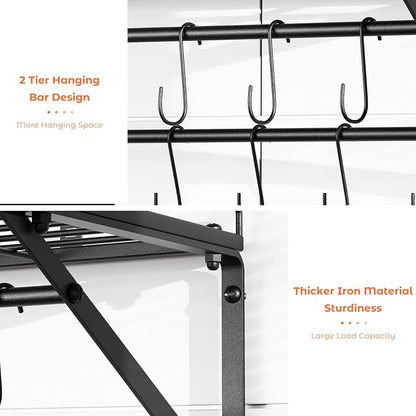 OROPY 31 Inch Wall Mounted Pot Rack Storage Shelf - Image 4