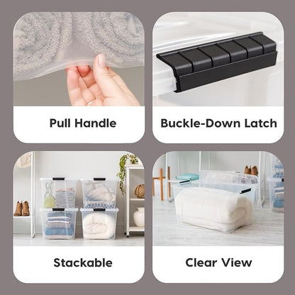 IRIS USA 94 Qt Stackable Plastic Storage Bins - Image 3