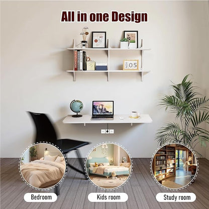 Pmnianhua Wall Mounted Folding Table, Foldable Drop Leaf Table, Wall Mount Fold - Image 5