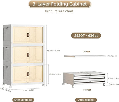 252 QT / 63 Gal Heavy Duty Double Door Storage Cabinet - Image 2