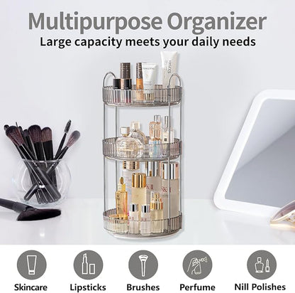 360 Rotating Makeup Organizer, 3 Tier Large Capacity Make Up Organizers and - Image 7