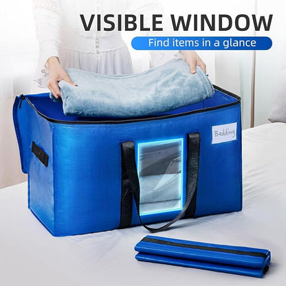 TAILI Extra Large Moving Bags, 8 Pack Blue Heavy Duty Totes - Image 2