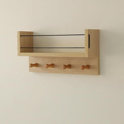 Entrance Coat Rack ，Coat Hooks, Wall-Mounted Wooden Hook Rack, Wall-Mounted by CreatedOn2005