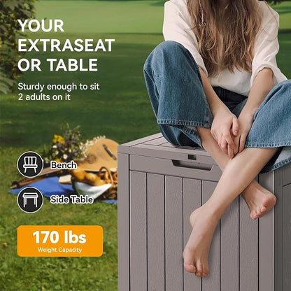 32 * 2 Gallon Outdoor storage deck Box Waterproof ，garden tool, backyard cushion - Image 7