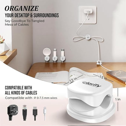 8 Pack Spring Cable Clips, Adhesive Cord Organizer - Image 2