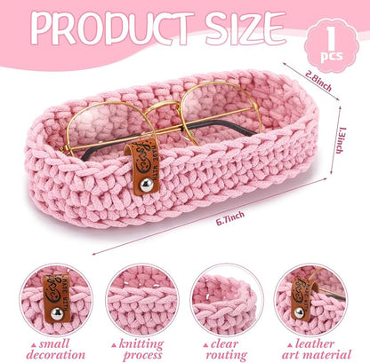 Tioncy Eyeglasses Holder for Nightstand Wool Anti Scratch Desk Bedside Knit - Image 2