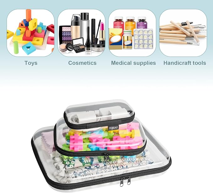Hard Sided Clear Zipper Case for Storage- Professional-Grade Plastic Clear - Image 6