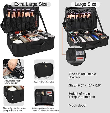 Relavel Large Makeup Organizer Profession Makeup Bag Extra Large Makeup Case - Image 2