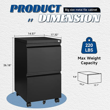 2 Drawers Vertical File Cabinet - Image 3