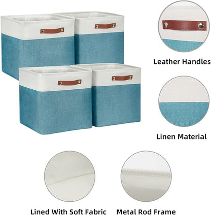 HNZIGE Fabric Storage Cubes Baskets, 13 Inch Cube Storage Bins - Image 5