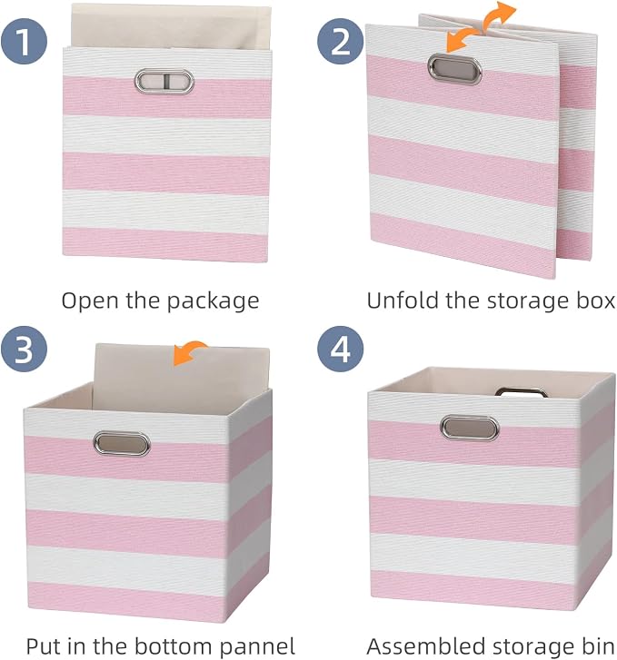 11x11 Cube Storage Bins, Collapsible Fabric Storage Cubes, Cubby Storage - Image 4