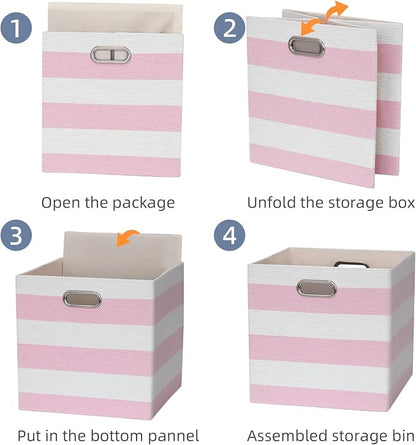 11x11 Cube Storage Bins, Collapsible Fabric Storage Cubes, Cubby Storage - Image 4