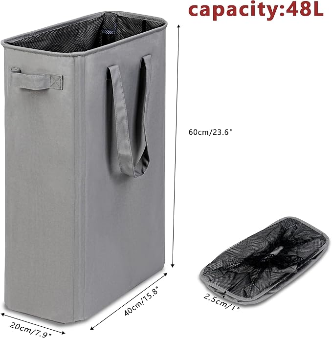 efluky Slim Laundry Basket, Narrow Laundry Hamper - Image 2