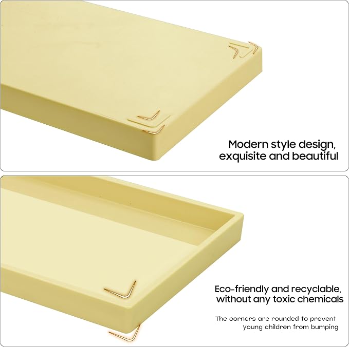 Vanity and Bathroom Tray, 6.3" ABS Countertop Organizer, Waterproof Vanity Tray - Image 6