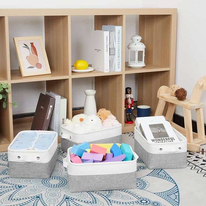 Bidtakay Small Storage Baskets for Organizing Fabric Storage Bins for Baby - Image 2