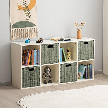 Handwoven Paper Woven Cube Basket Organizer - Image 5