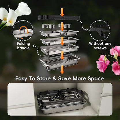 sifer 9Qt 2Pack Chafing Dishes for Buffet | Chafing Dishes - Image 3