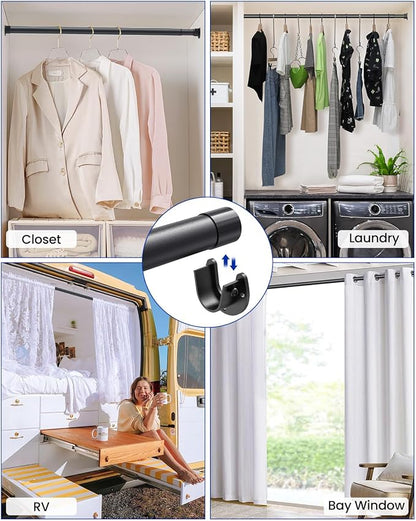 Closet Rods for Hanging Clothes, 17 to 159 Inches Stepless Adjustable Metal - Image 6