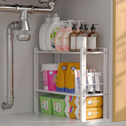2 Pack Expandable Cabinet Organizer Shelves, 88lbs High Weight Capacity - Image 7