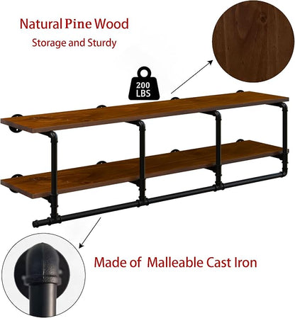 Wall Mounted Clothes Rack 12 Inch Deep, 60 Inch Heavy Duty Garment Rack - Image 7