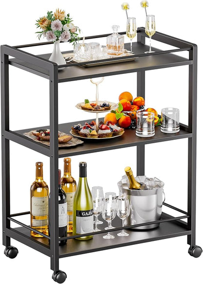 HITNET Bar Cart Black, Serving Cart by HITNET
