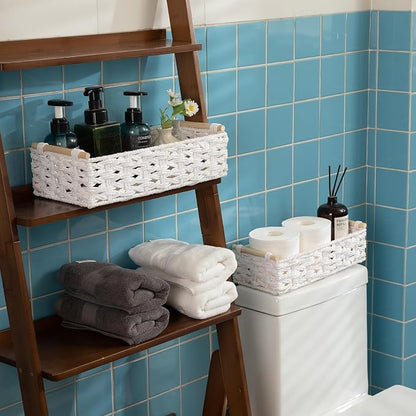 OIAHOMY Toilet Paper Baskets Handmade Paper Rope Decorative Wicker Storage Tank - Image 6