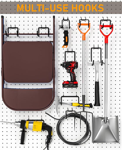 INCLY 24 Pack Heavy Duty Pegboard Hooks, 1/4" Pegboard Drill Holder Tool - Image 5