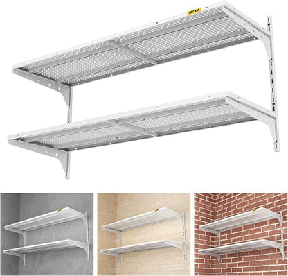 1pack×2 Tier 1.3x4ft Garage Shelving Wall Mounted, 260lbs Load by AECXM