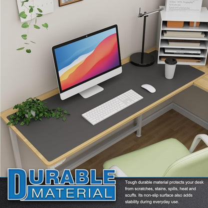 K KNODEL Large Office Leather Desk Mat, Mouse and Keyboard Pad, Computer and - Image 3