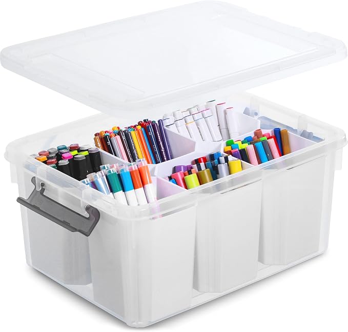 Citylife 17 QT Plastic Storage Bins Clear Storage Box by Anywish