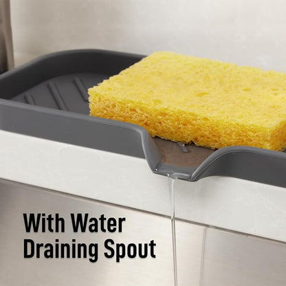 Zulay Kitchen Large Silicone Sponge Holder – Flexible Sink Organizer Tray - Image 8