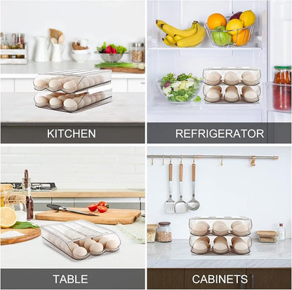 Egg Holder for Fridge, Automatically Rolling Egg Storage Container for - Image 6
