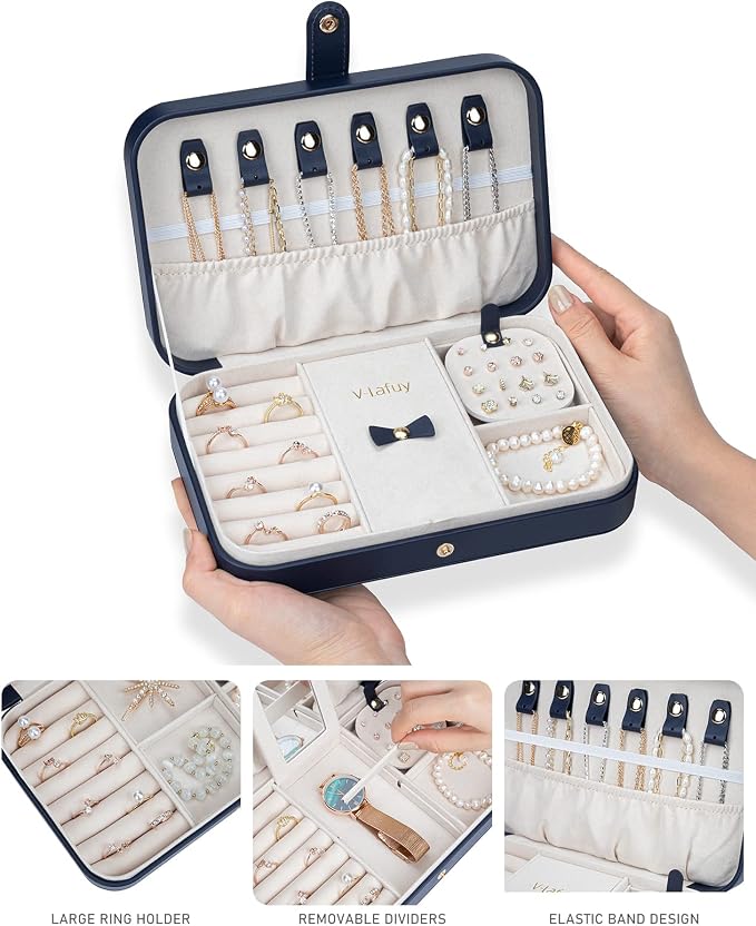 Travel Jewelry Case, Jewelry Box Small PU Leather Portable, Jewelry Travel Case - Image 2