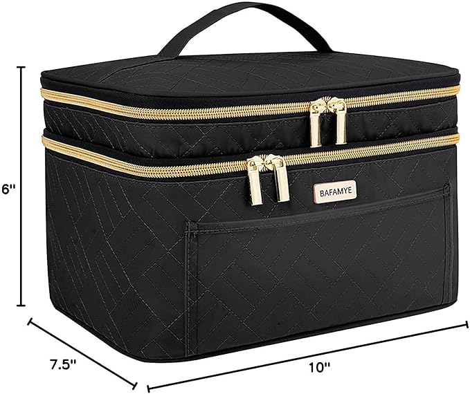 8.8L Double Layer Travel Makeup Bag Women, Large Cosmetic Case, Organizer - Image 3